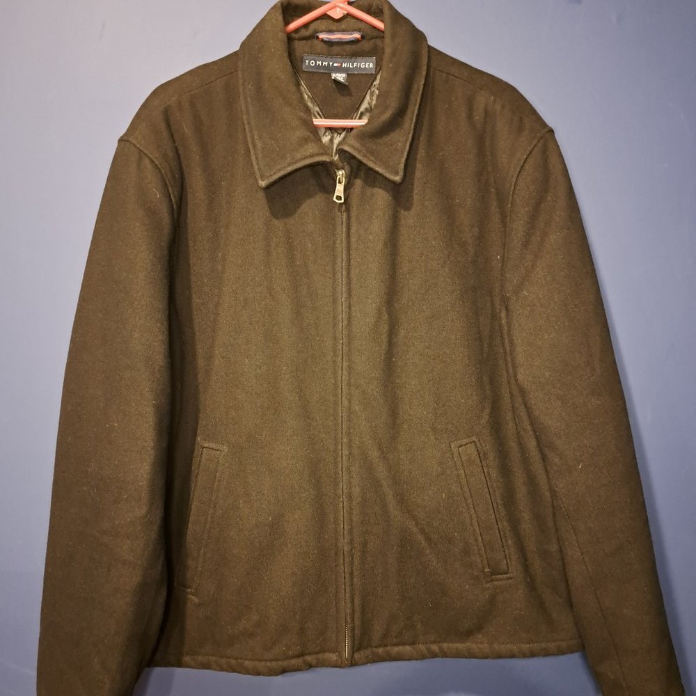 Tommy Hilfiger Wool Zip Up Dressy Casual Jacket Coat